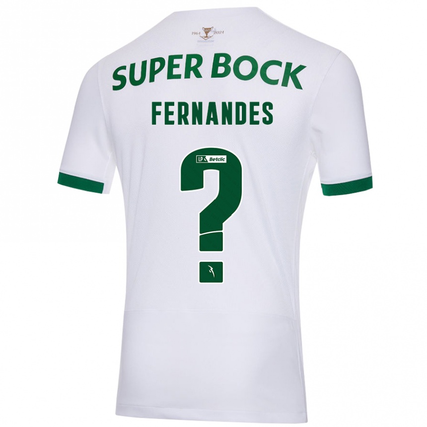 Gyermek Labdarúgás Santiago Fernandes #0 Fehér Zöld Idegenbeli Jersey 2024/25 Mez Póló Ing