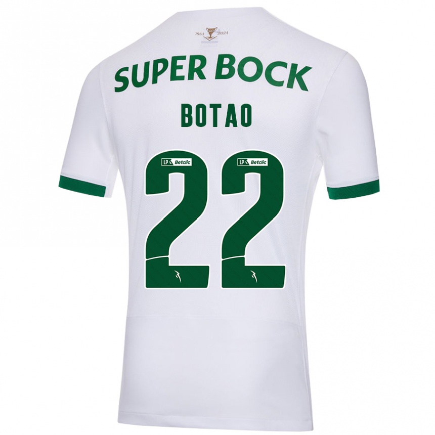 Gyermek Labdarúgás Martim Botão #22 Fehér Zöld Idegenbeli Jersey 2024/25 Mez Póló Ing