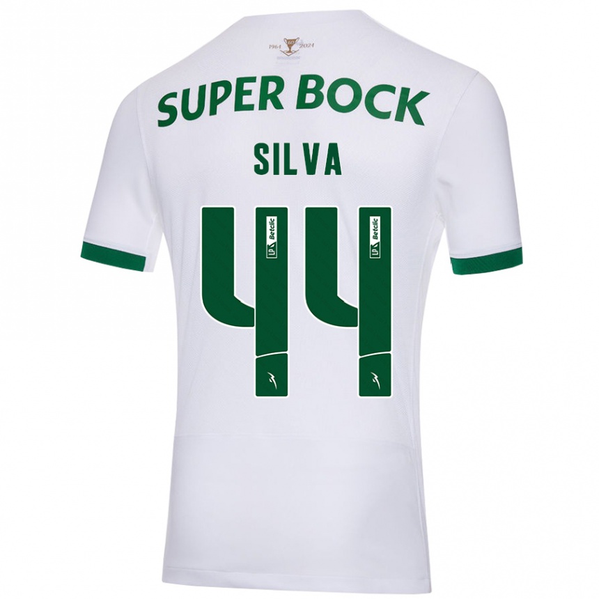 Gyermek Labdarúgás Pedro Silva #44 Fehér Zöld Idegenbeli Jersey 2024/25 Mez Póló Ing