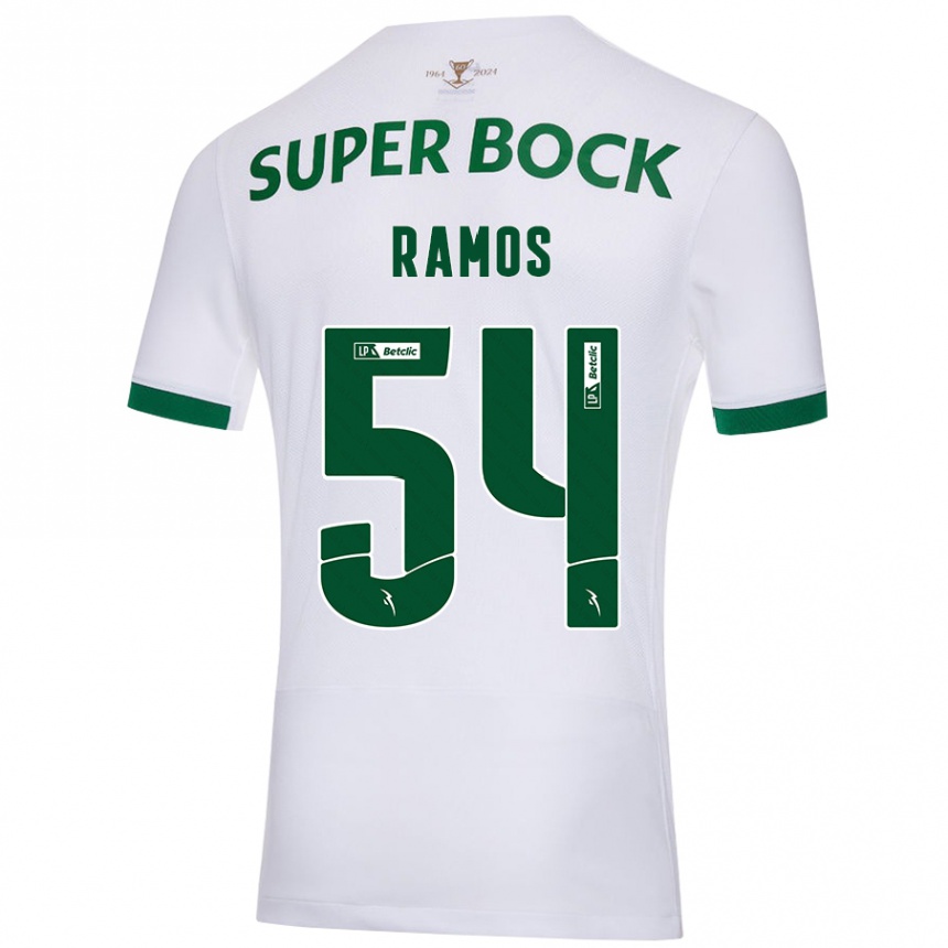 Gyermek Labdarúgás Bruno Ramos #54 Fehér Zöld Idegenbeli Jersey 2024/25 Mez Póló Ing