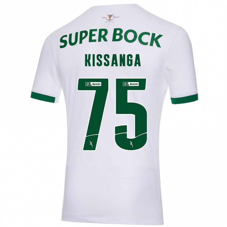 Gyermek Labdarúgás Manuel Kissanga #75 Fehér Zöld Idegenbeli Jersey 2024/25 Mez Póló Ing