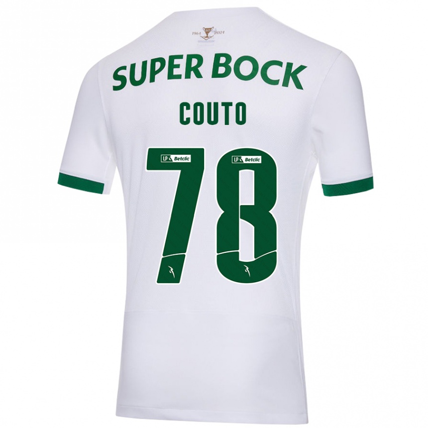 Gyermek Labdarúgás Mauro Couto #78 Fehér Zöld Idegenbeli Jersey 2024/25 Mez Póló Ing