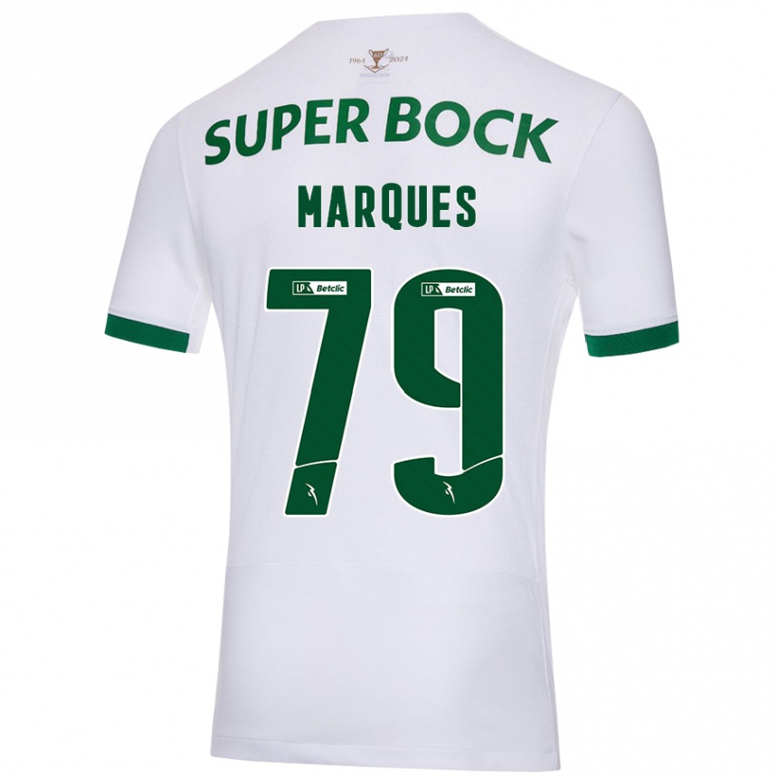 Gyermek Labdarúgás Rodrigo Marquês #79 Fehér Zöld Idegenbeli Jersey 2024/25 Mez Póló Ing