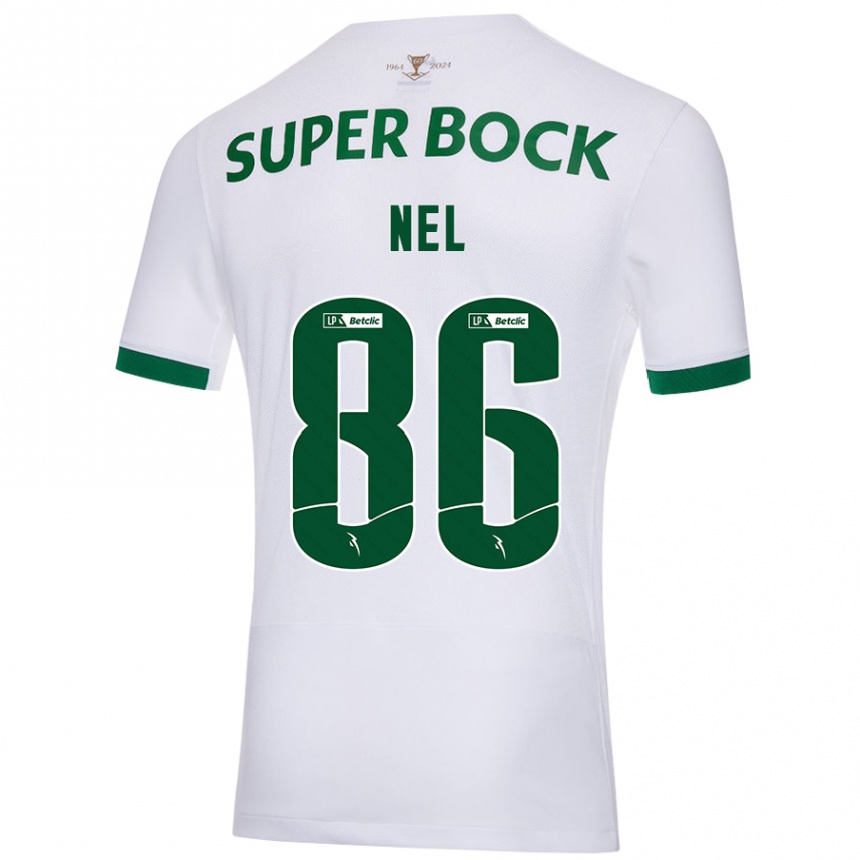 Gyermek Labdarúgás Rafael Nel #86 Fehér Zöld Idegenbeli Jersey 2024/25 Mez Póló Ing