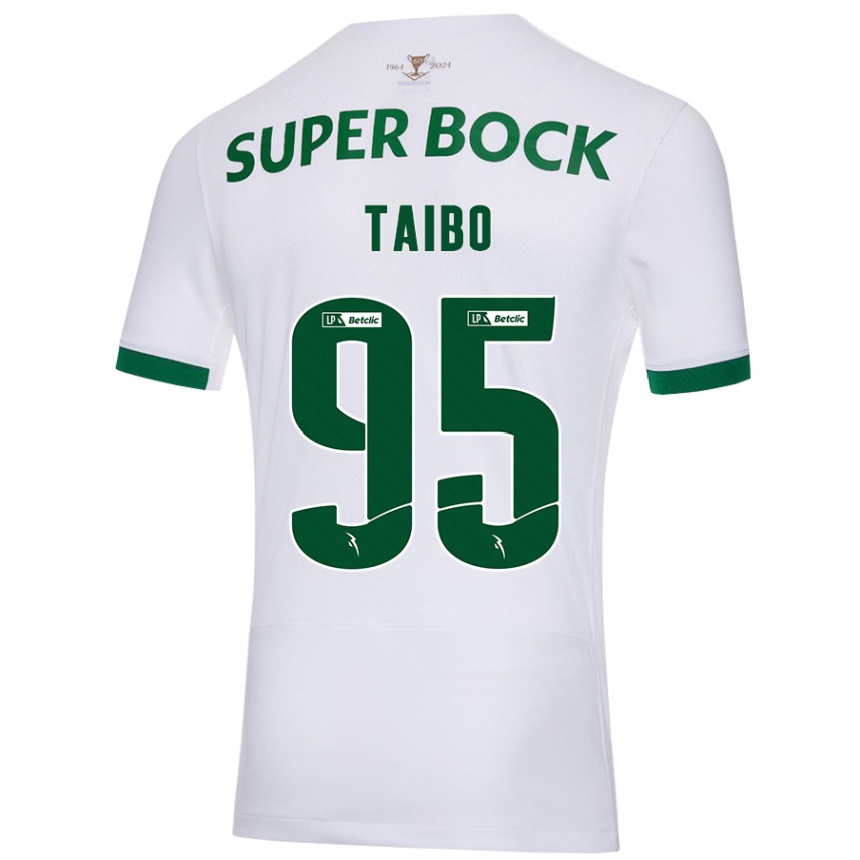 Gyermek Labdarúgás Lucas Taibo #95 Fehér Zöld Idegenbeli Jersey 2024/25 Mez Póló Ing