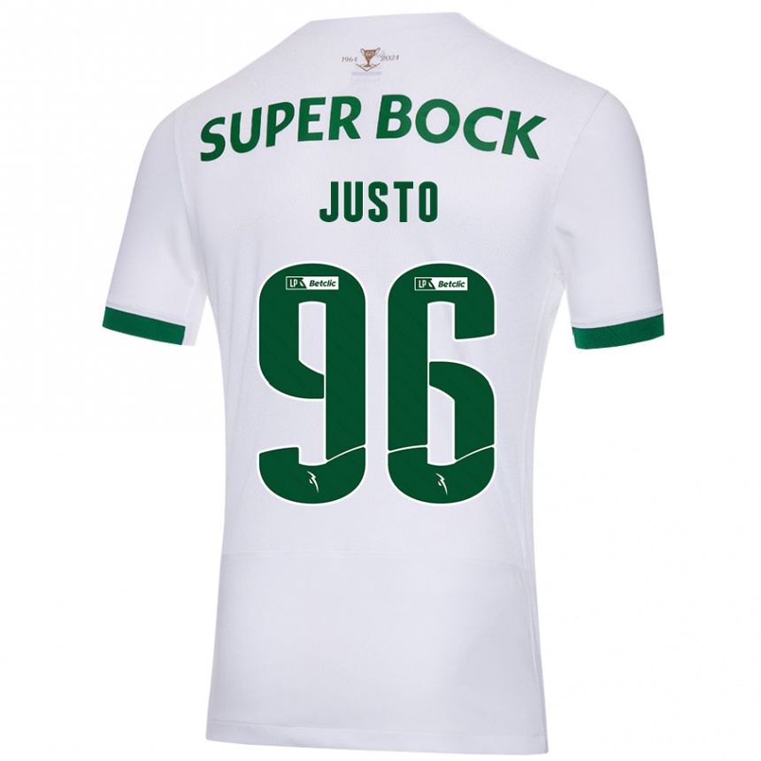 Gyermek Labdarúgás Samuel Justo #96 Fehér Zöld Idegenbeli Jersey 2024/25 Mez Póló Ing