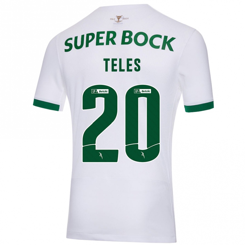 Gyermek Labdarúgás Ana Isabel Teles #20 Fehér Zöld Idegenbeli Jersey 2024/25 Mez Póló Ing