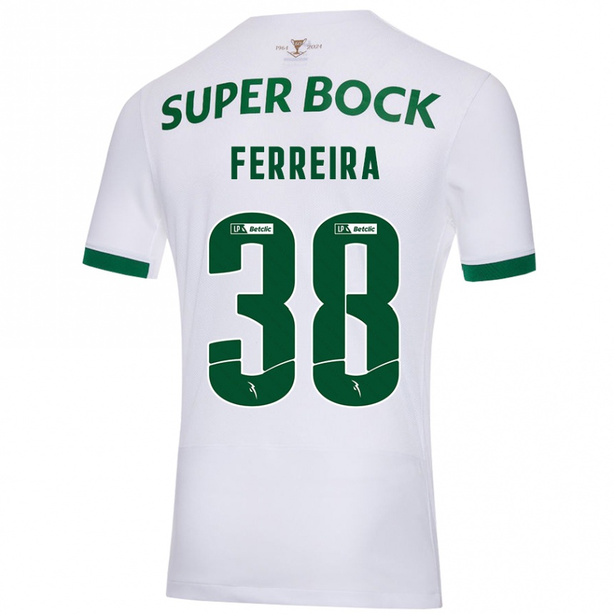 Gyermek Labdarúgás Marta Ferreira #38 Fehér Zöld Idegenbeli Jersey 2024/25 Mez Póló Ing