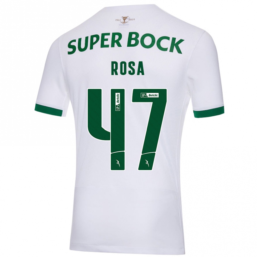 Gyermek Labdarúgás Mariana Rosa #47 Fehér Zöld Idegenbeli Jersey 2024/25 Mez Póló Ing