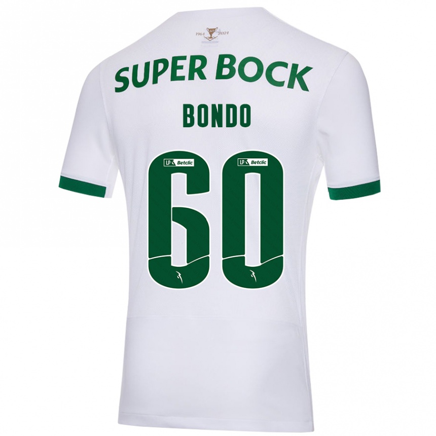 Gyermek Labdarúgás Pedro Bondo #60 Fehér Zöld Idegenbeli Jersey 2024/25 Mez Póló Ing