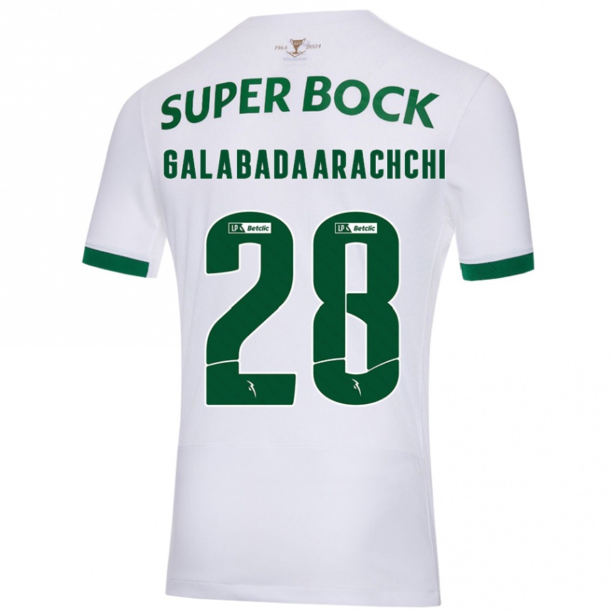 Gyermek Labdarúgás Jacinta Galabadaarachchi #28 Fehér Zöld Idegenbeli Jersey 2024/25 Mez Póló Ing