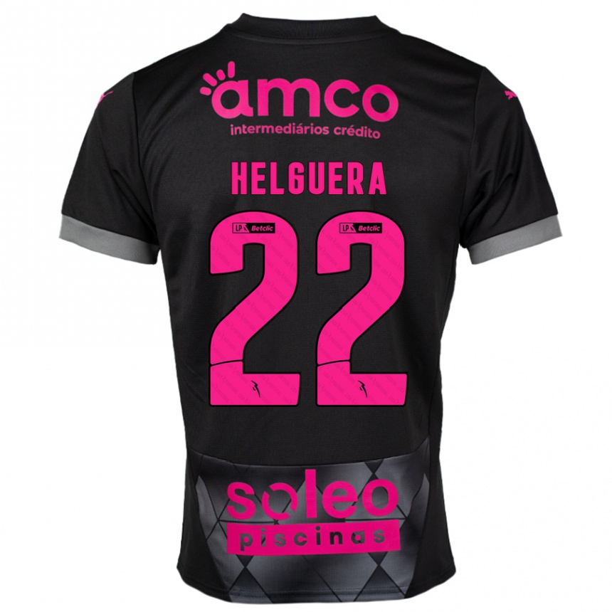 Gyermek Labdarúgás Thiago Helguera #22 Fekete Rózsaszín Idegenbeli Jersey 2024/25 Mez Póló Ing