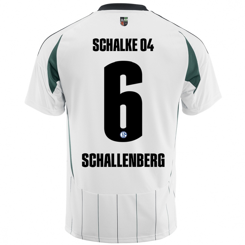 Gyermek Labdarúgás Ron Schallenberg #6 Fehér Zöld Idegenbeli Jersey 2024/25 Mez Póló Ing