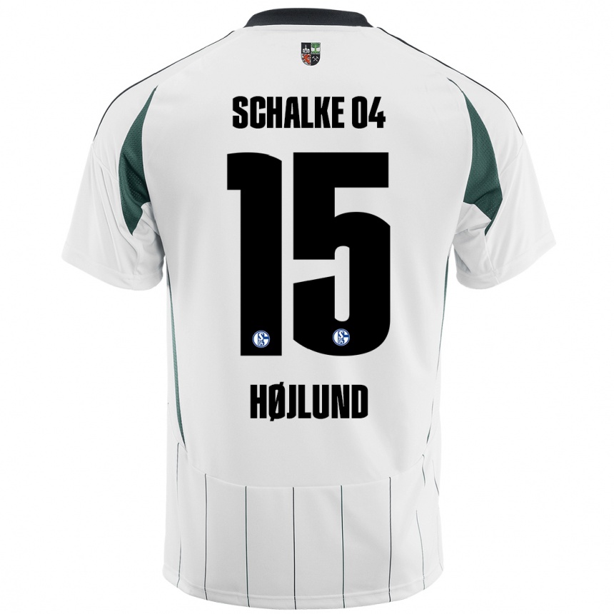 Gyermek Labdarúgás Emil Højlund #15 Fehér Zöld Idegenbeli Jersey 2024/25 Mez Póló Ing