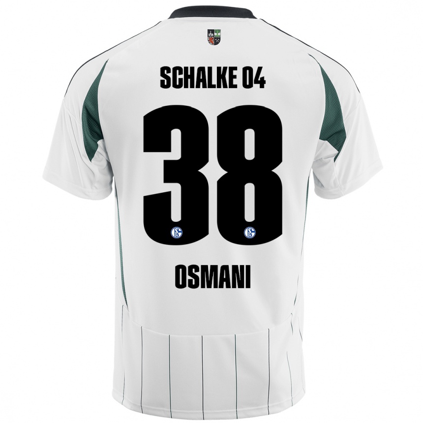 Gyermek Labdarúgás Tristan Osmani #38 Fehér Zöld Idegenbeli Jersey 2024/25 Mez Póló Ing