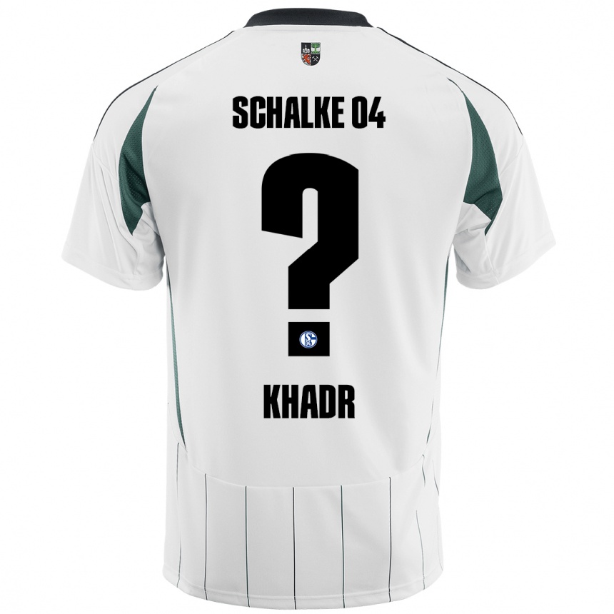 Gyermek Labdarúgás Mika Khadr #0 Fehér Zöld Idegenbeli Jersey 2024/25 Mez Póló Ing