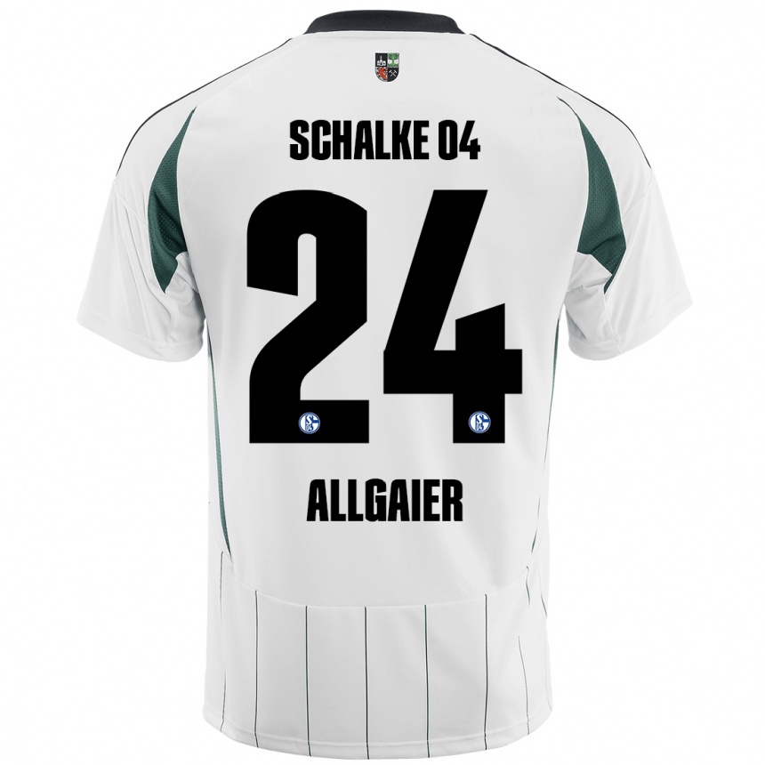 Gyermek Labdarúgás Felix Allgaier #24 Fehér Zöld Idegenbeli Jersey 2024/25 Mez Póló Ing