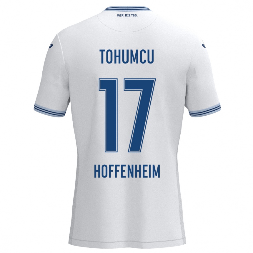 Gyermek Labdarúgás Umut Tohumcu #17 Fehér Kék Idegenbeli Jersey 2024/25 Mez Póló Ing