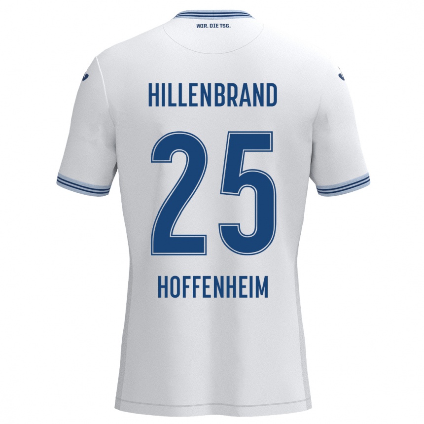 Gyermek Labdarúgás Jack Hillenbrand #25 Fehér Kék Idegenbeli Jersey 2024/25 Mez Póló Ing