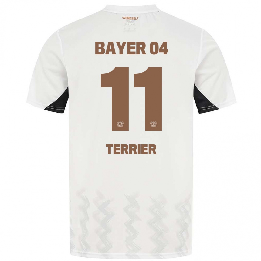 Gyermek Labdarúgás Martin Terrier #11 Fehér Fekete Idegenbeli Jersey 2024/25 Mez Póló Ing