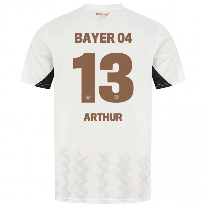 Gyermek Labdarúgás Arthur #13 Fehér Fekete Idegenbeli Jersey 2024/25 Mez Póló Ing