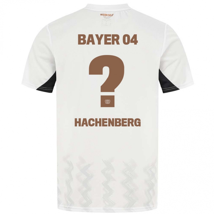 Gyermek Labdarúgás Merlin Hachenberg #0 Fehér Fekete Idegenbeli Jersey 2024/25 Mez Póló Ing