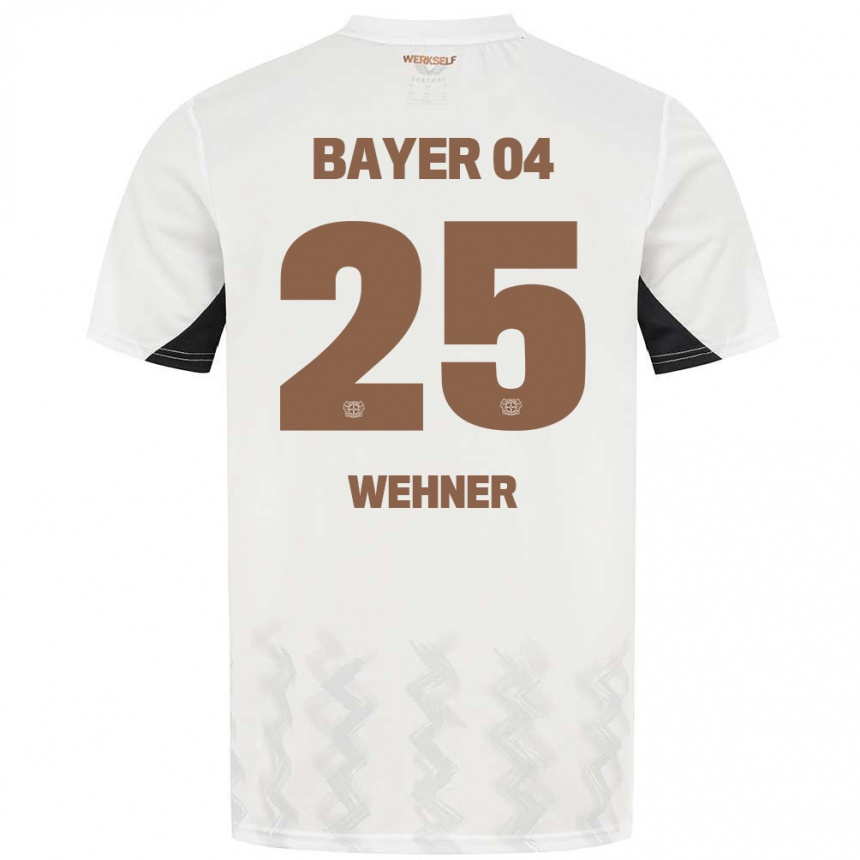 Gyermek Labdarúgás Luca Wehner #25 Fehér Fekete Idegenbeli Jersey 2024/25 Mez Póló Ing