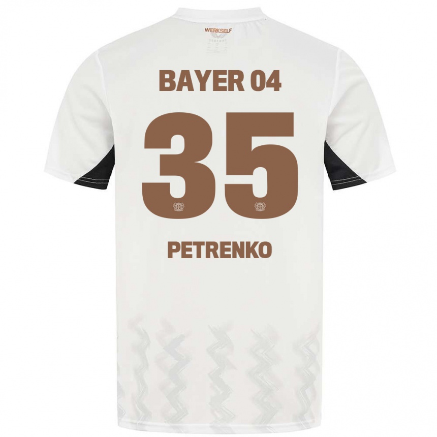 Gyermek Labdarúgás Oleksandr Petrenko #35 Fehér Fekete Idegenbeli Jersey 2024/25 Mez Póló Ing