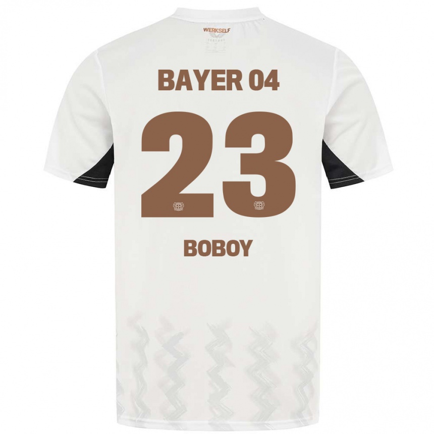 Gyermek Labdarúgás Delice Boboy #23 Fehér Fekete Idegenbeli Jersey 2024/25 Mez Póló Ing