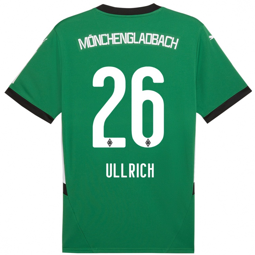 Gyermek Labdarúgás Lukas Ullrich #26 Zöld Fehér Idegenbeli Jersey 2024/25 Mez Póló Ing