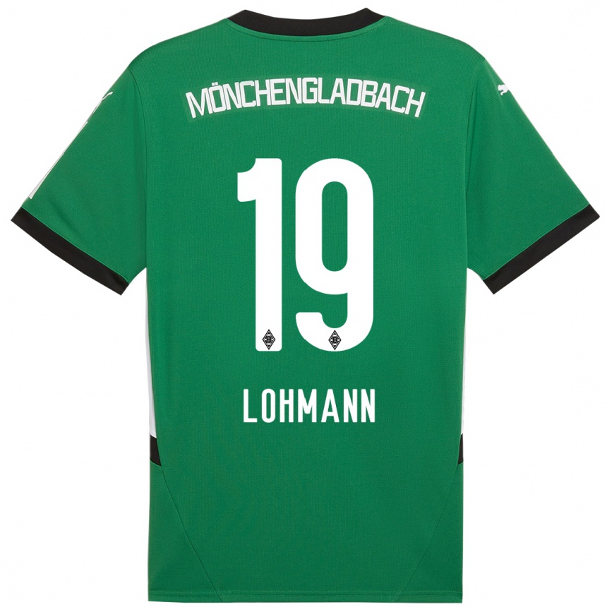 Gyermek Labdarúgás Mona Lohmann #19 Zöld Fehér Idegenbeli Jersey 2024/25 Mez Póló Ing