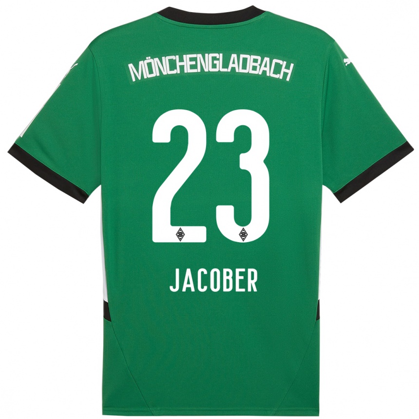 Gyermek Labdarúgás Magdalena Jacober #23 Zöld Fehér Idegenbeli Jersey 2024/25 Mez Póló Ing