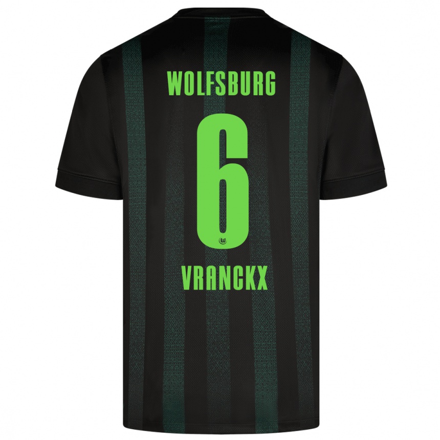 Gyermek Labdarúgás Aster Vranckx #6 Sötétzöld Idegenbeli Jersey 2024/25 Mez Póló Ing