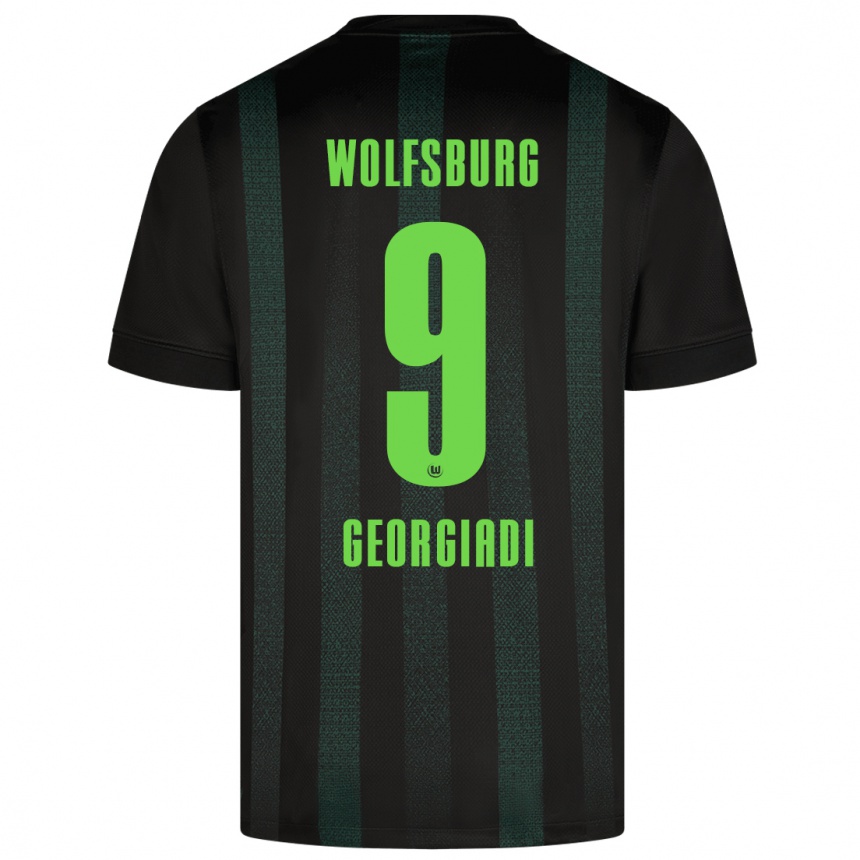 Gyermek Labdarúgás Alexander Georgiadi #9 Sötétzöld Idegenbeli Jersey 2024/25 Mez Póló Ing