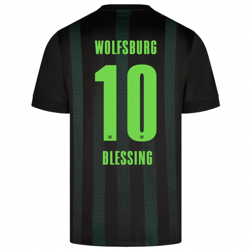 Gyermek Labdarúgás Èlisée Blessing #10 Sötétzöld Idegenbeli Jersey 2024/25 Mez Póló Ing