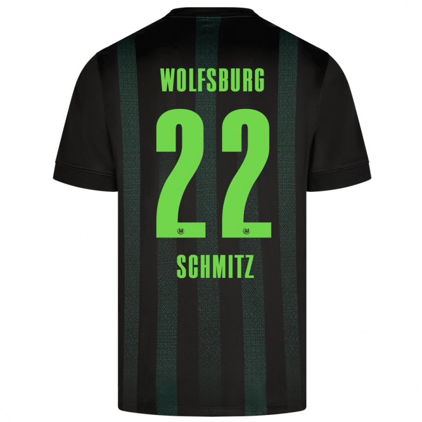 Gyermek Labdarúgás Lisa Schmitz #22 Sötétzöld Idegenbeli Jersey 2024/25 Mez Póló Ing