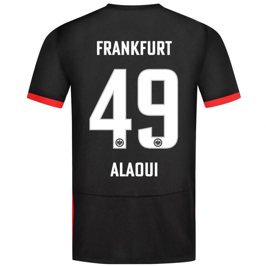 Gyermek Labdarúgás Anas Alaoui #49 Fekete Idegenbeli Jersey 2024/25 Mez Póló Ing