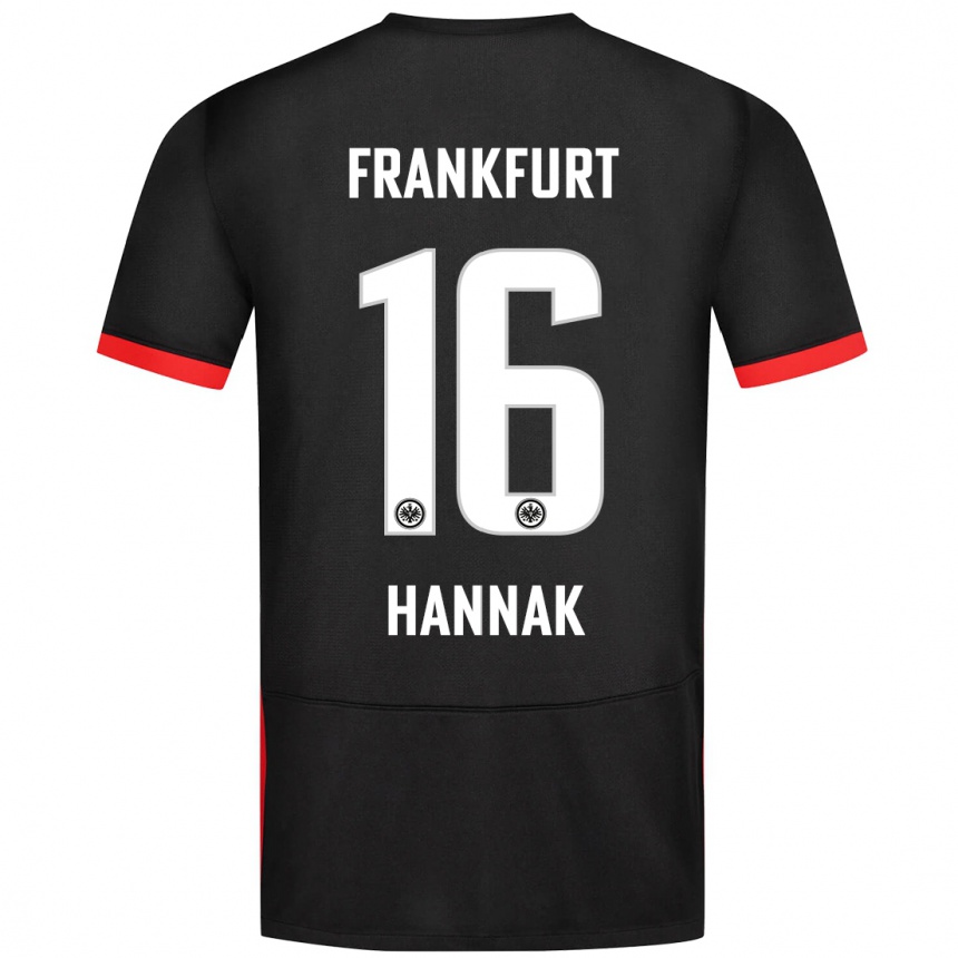 Gyermek Labdarúgás Tim Hannak #16 Fekete Idegenbeli Jersey 2024/25 Mez Póló Ing