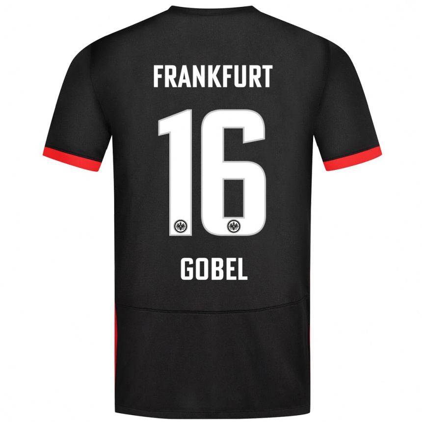 Gyermek Labdarúgás Marlon Göbel #16 Fekete Idegenbeli Jersey 2024/25 Mez Póló Ing