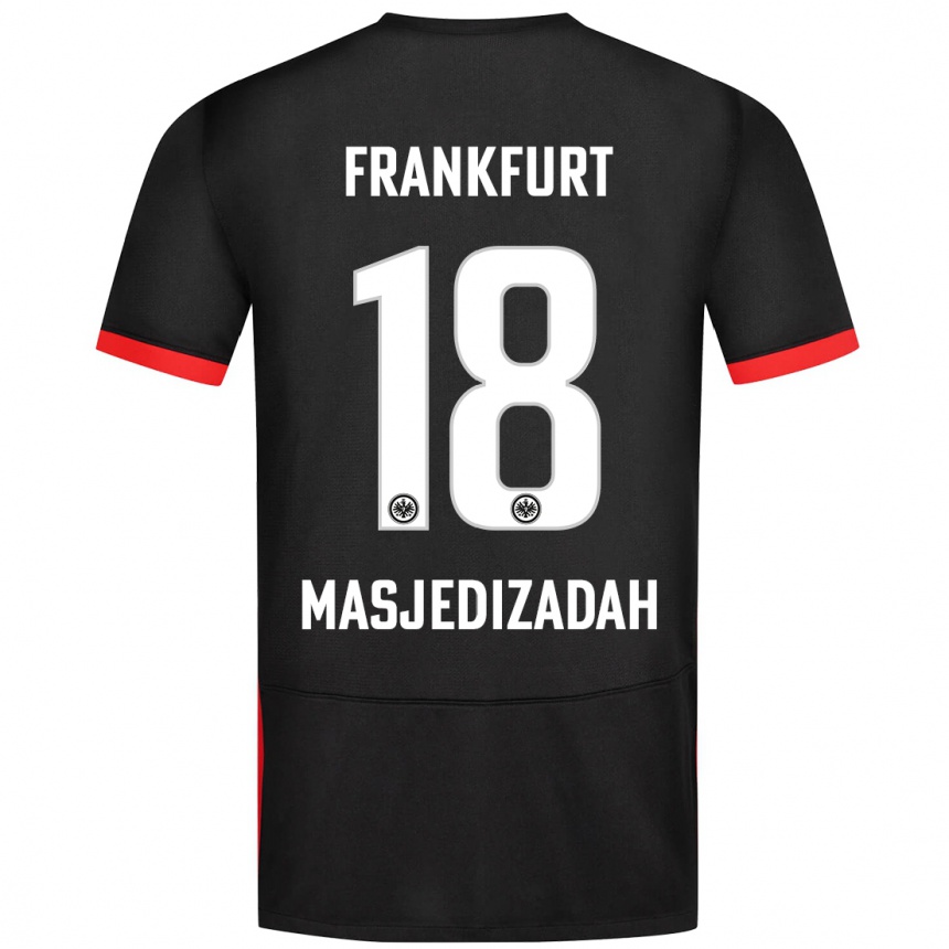 Gyermek Labdarúgás Abolfazl Masjedizadah #18 Fekete Idegenbeli Jersey 2024/25 Mez Póló Ing