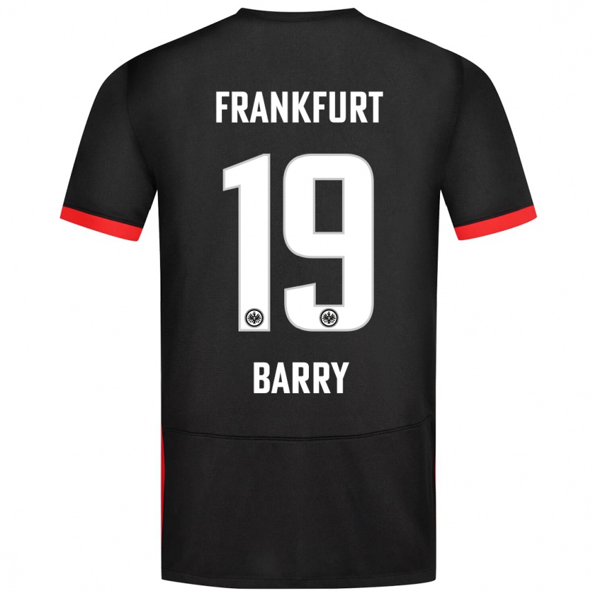 Gyermek Labdarúgás Jasha Barry #19 Fekete Idegenbeli Jersey 2024/25 Mez Póló Ing