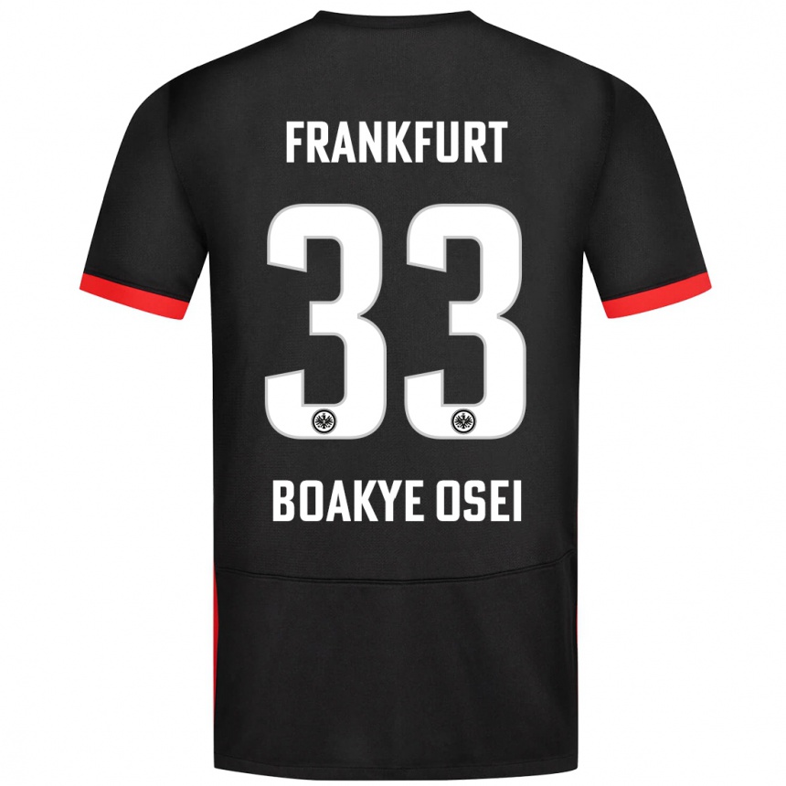 Gyermek Labdarúgás Derek Boakye-Osei #33 Fekete Idegenbeli Jersey 2024/25 Mez Póló Ing