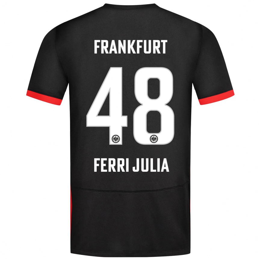 Gyermek Labdarúgás Nacho Ferri #48 Fekete Idegenbeli Jersey 2024/25 Mez Póló Ing