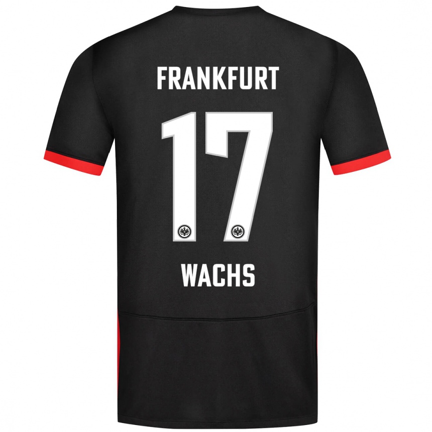 Gyermek Labdarúgás Marc Wachs #17 Fekete Idegenbeli Jersey 2024/25 Mez Póló Ing