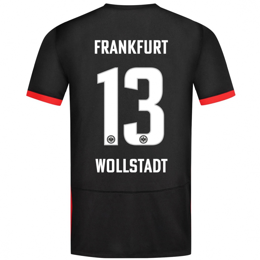 Gyermek Labdarúgás Fabio Wollstadt #13 Fekete Idegenbeli Jersey 2024/25 Mez Póló Ing