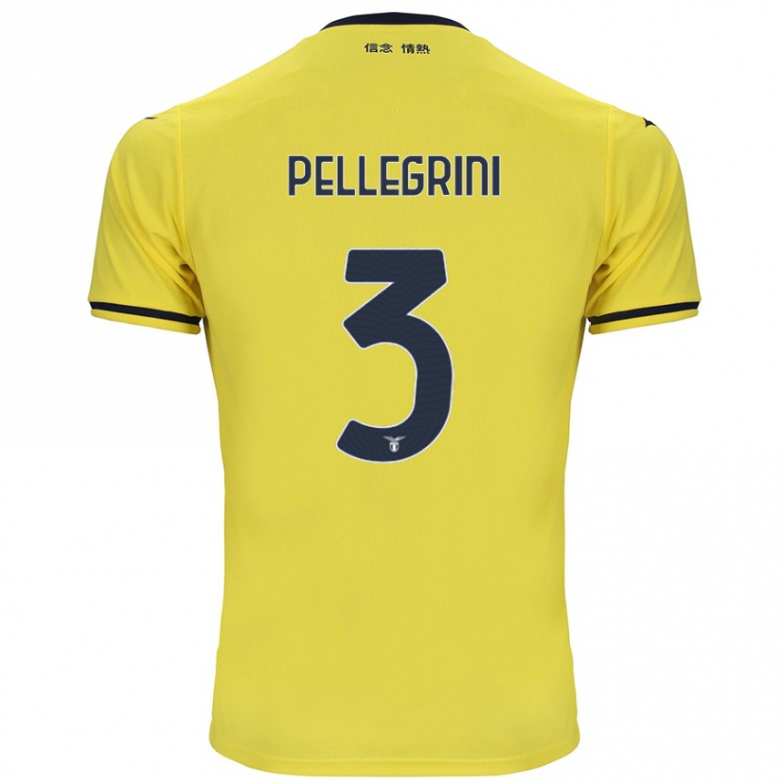 Gyermek Labdarúgás Luca Pellegrini #3 Sárga Idegenbeli Jersey 2024/25 Mez Póló Ing