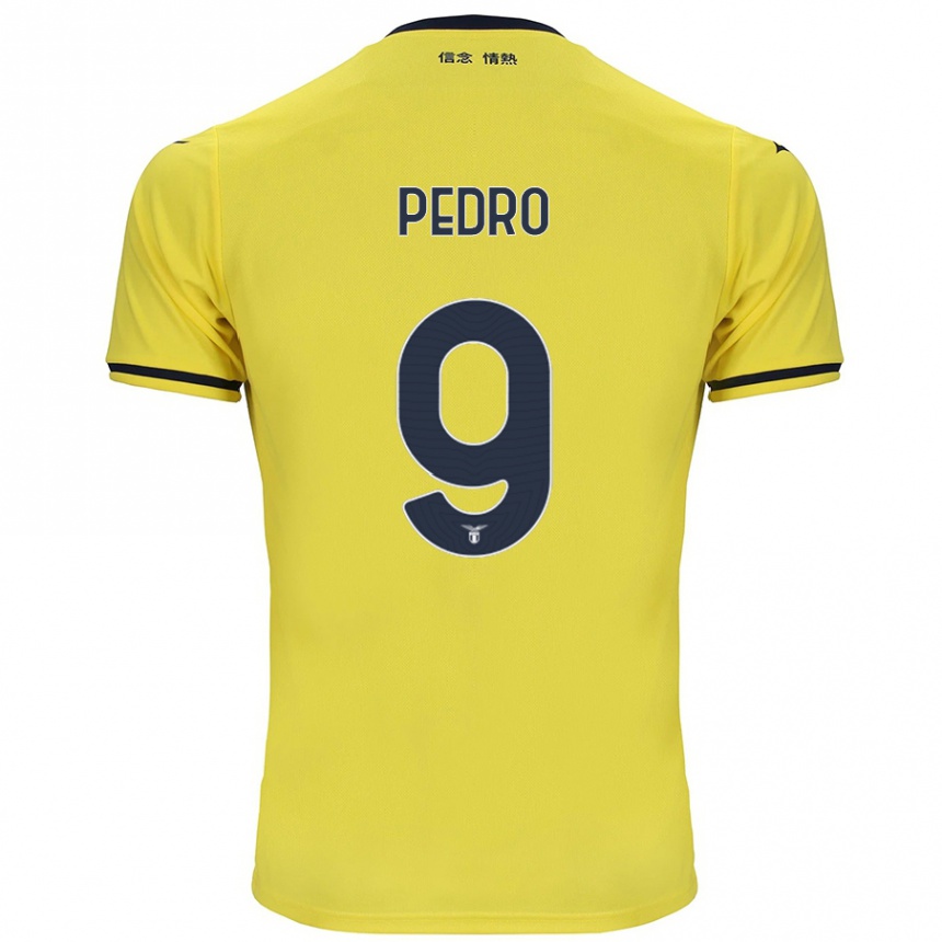 Gyermek Labdarúgás Pedro #9 Sárga Idegenbeli Jersey 2024/25 Mez Póló Ing