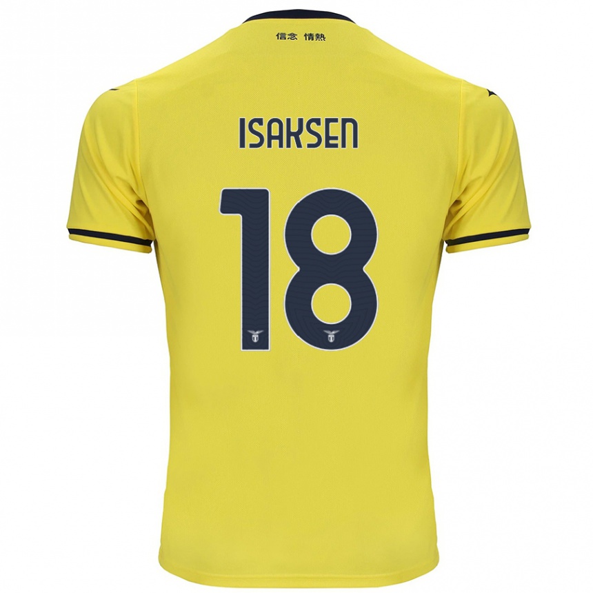 Gyermek Labdarúgás Gustav Isaksen #18 Sárga Idegenbeli Jersey 2024/25 Mez Póló Ing