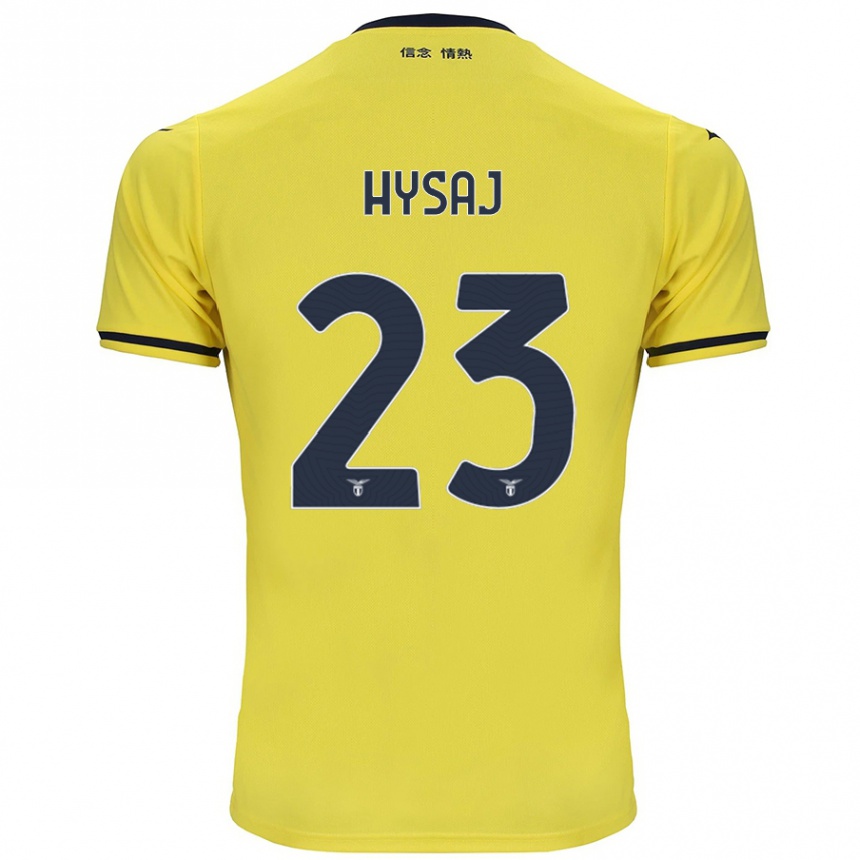 Gyermek Labdarúgás Elseid Hysaj #23 Sárga Idegenbeli Jersey 2024/25 Mez Póló Ing