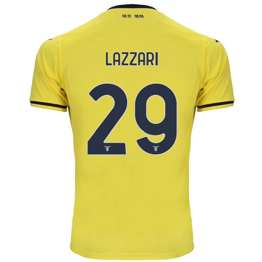 Gyermek Labdarúgás Manuel Lazzari #29 Sárga Idegenbeli Jersey 2024/25 Mez Póló Ing